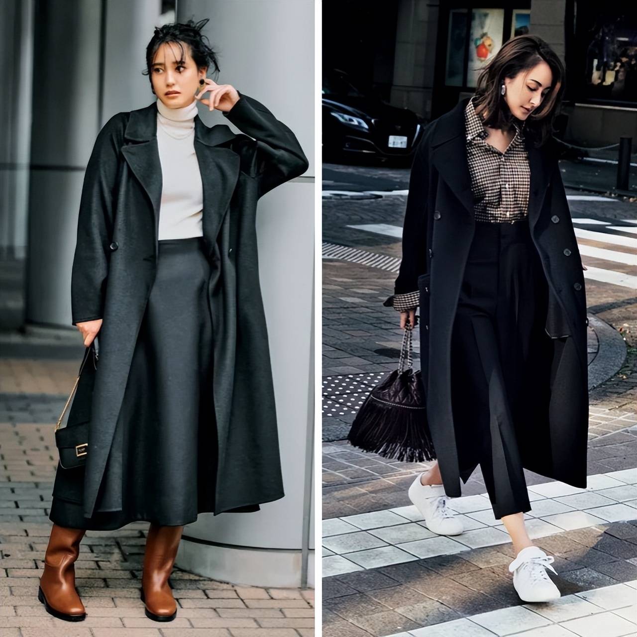 原来,黑色大衣的10倍高级,藏在廓形与层次营造的“精妙感”里 (图2) 原来,黑色大衣的10倍高级,藏在廓形与层次营造的“精妙感”里 (图2)