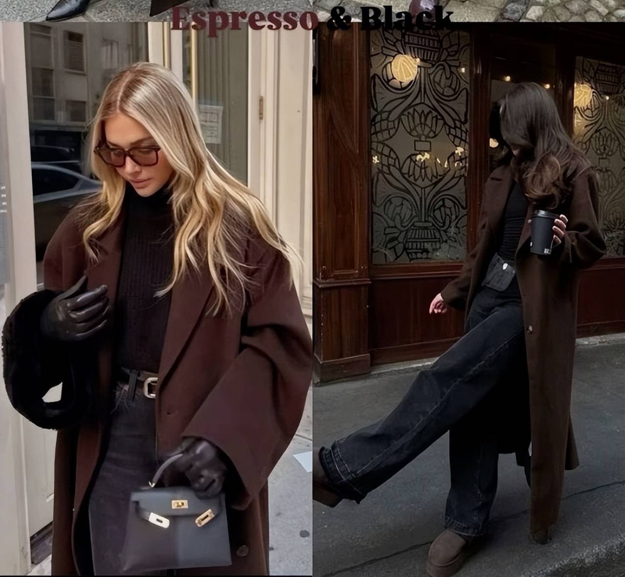 棕色+黑色低调中带高级，根据肤色选对棕色，轻松穿出好气色(图6)