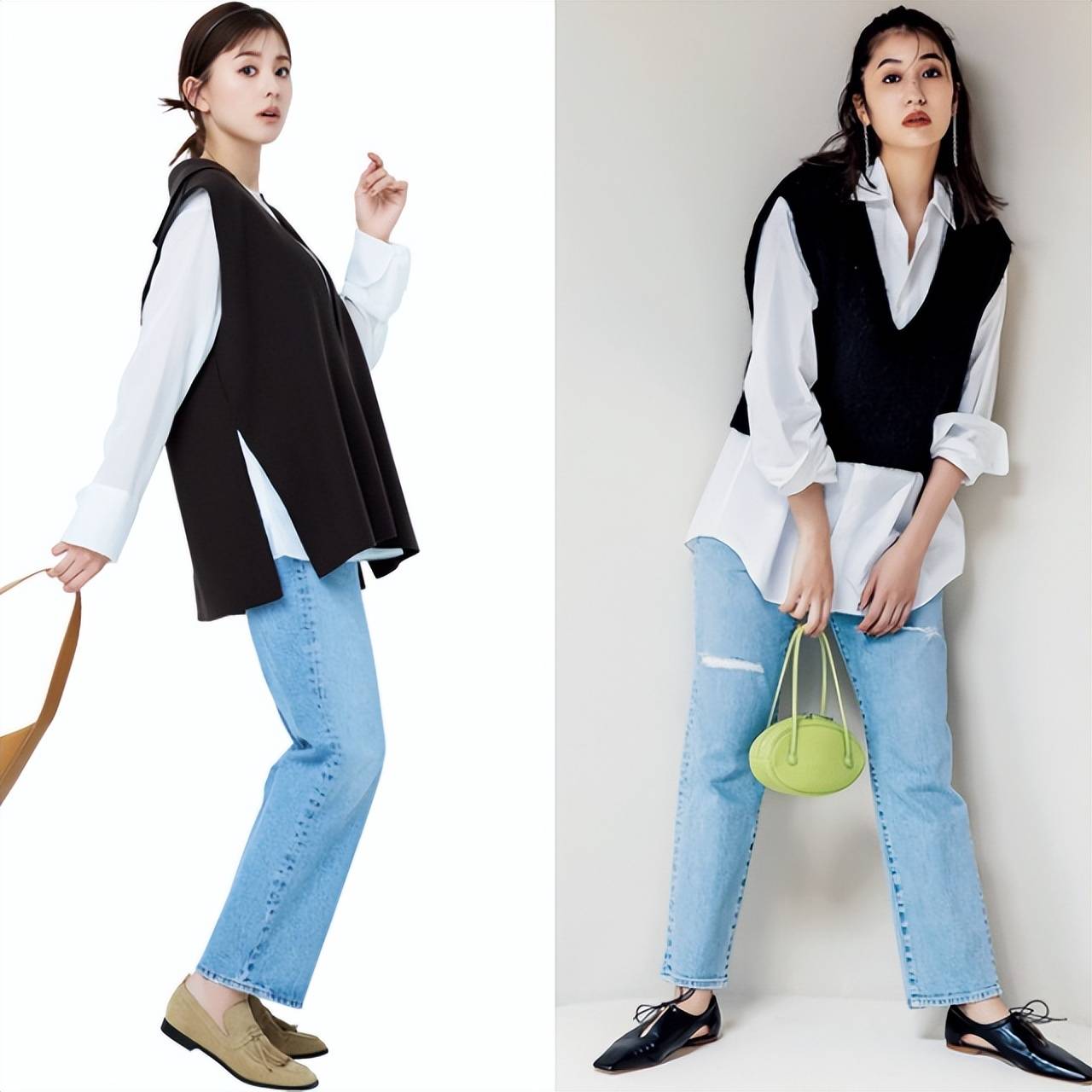 秋冬“衬衫+针织衫”，简约自带文艺还时髦，轻松穿出知性范(图6)