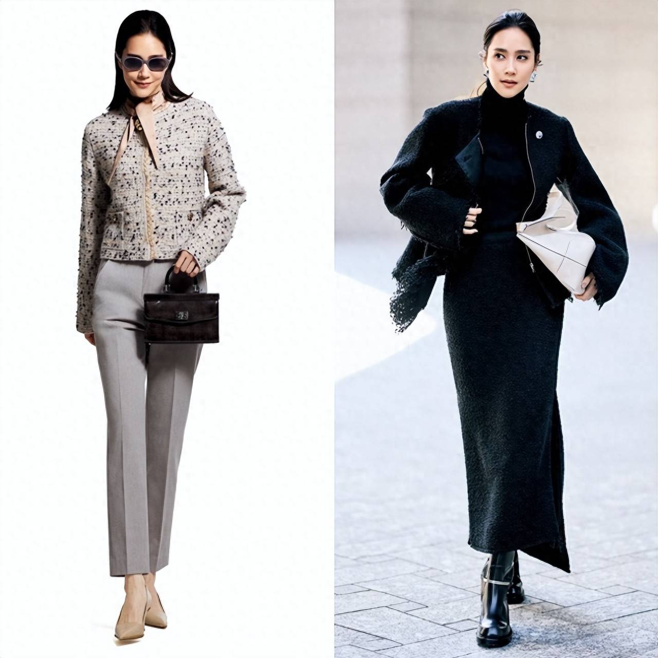 在这个初冬，50+姐姐这样穿，又暖又不费力的时髦(图1)