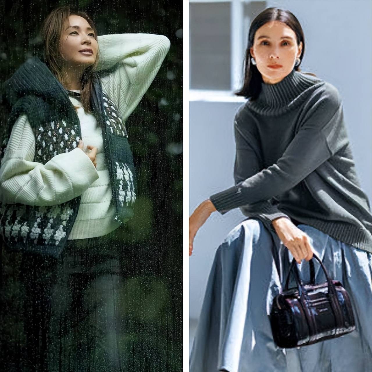 在这个初冬，50+姐姐这样穿，又暖又不费力的时髦(图4)