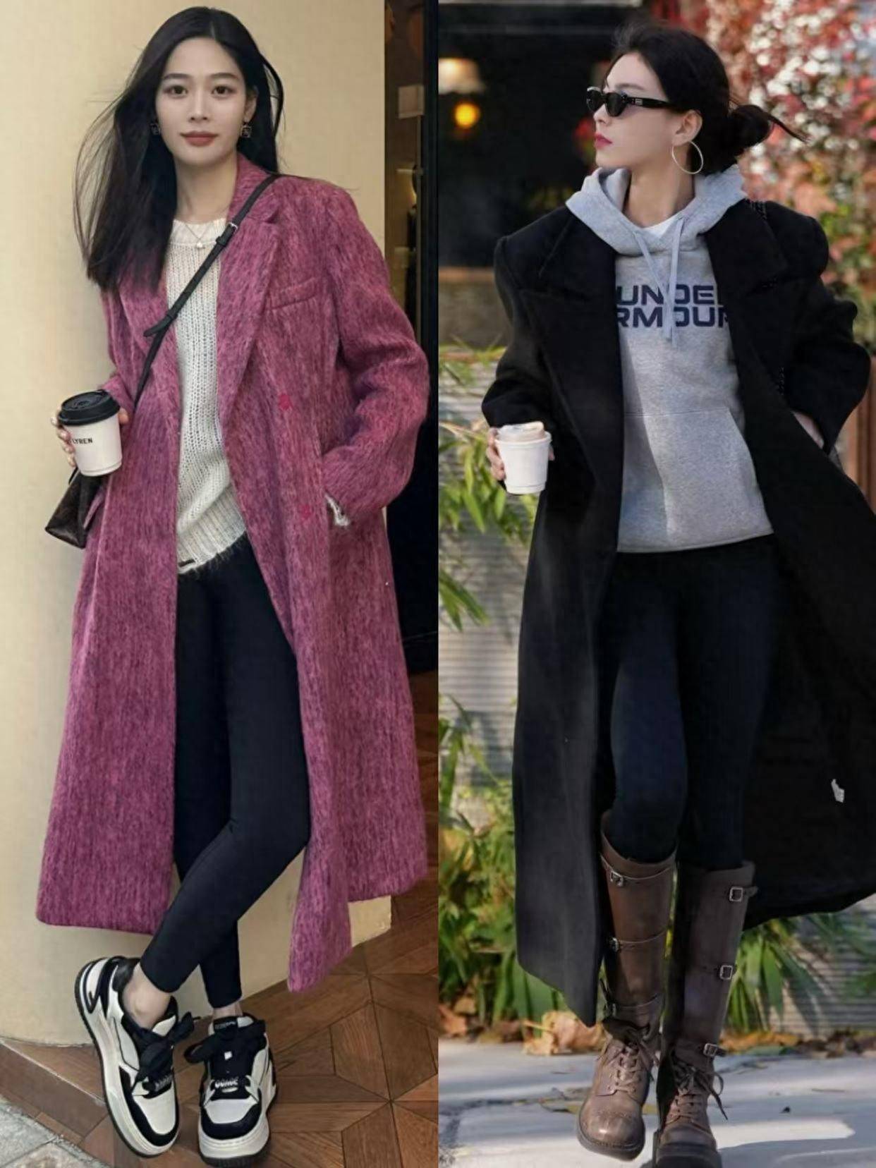 普通人怎么把大衣穿时髦？今冬这3种下装搭配法就很火！又飒又美 (图1)