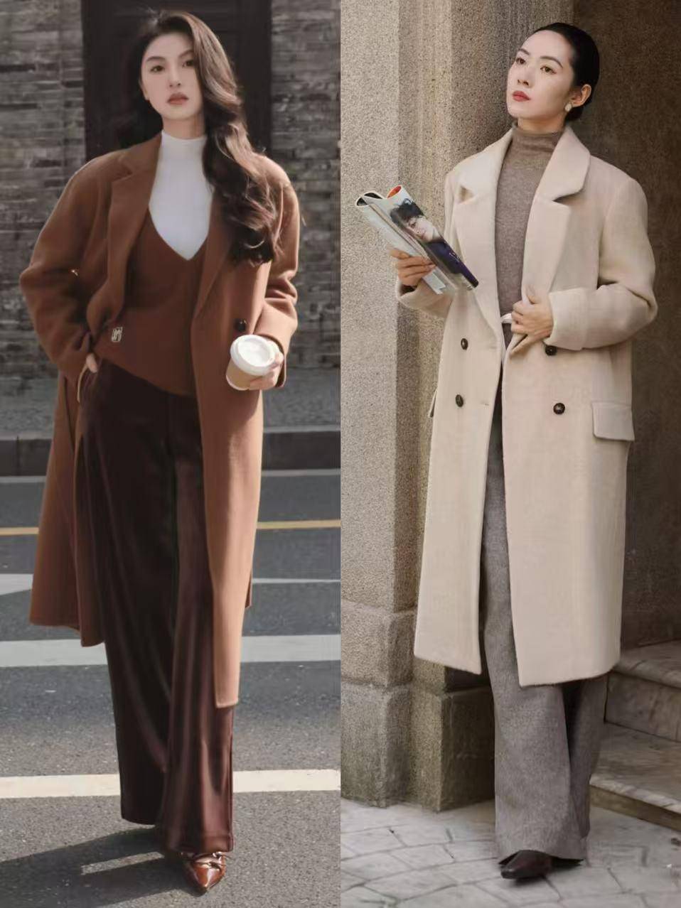 普通人怎么把大衣穿时髦？今冬这3种下装搭配法就很火！又飒又美 (图11)