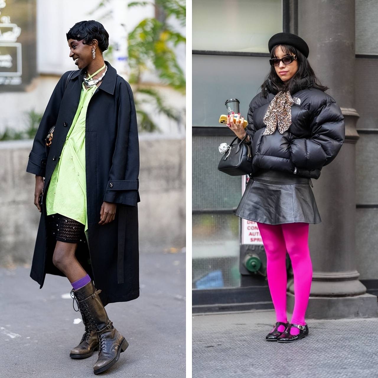 告别“光腿杀”，今冬流行穿黑袜与彩袜，轻松时髦圈粉无数 (图2)