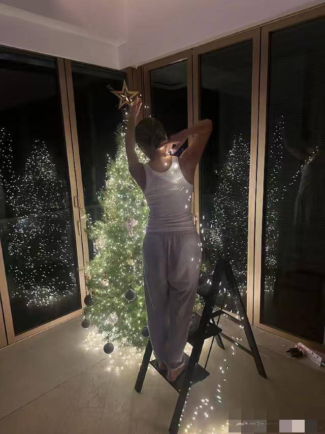 TVB视后布置圣诞装饰，屋内装修大气，前不久突然宣布结婚 (图2)