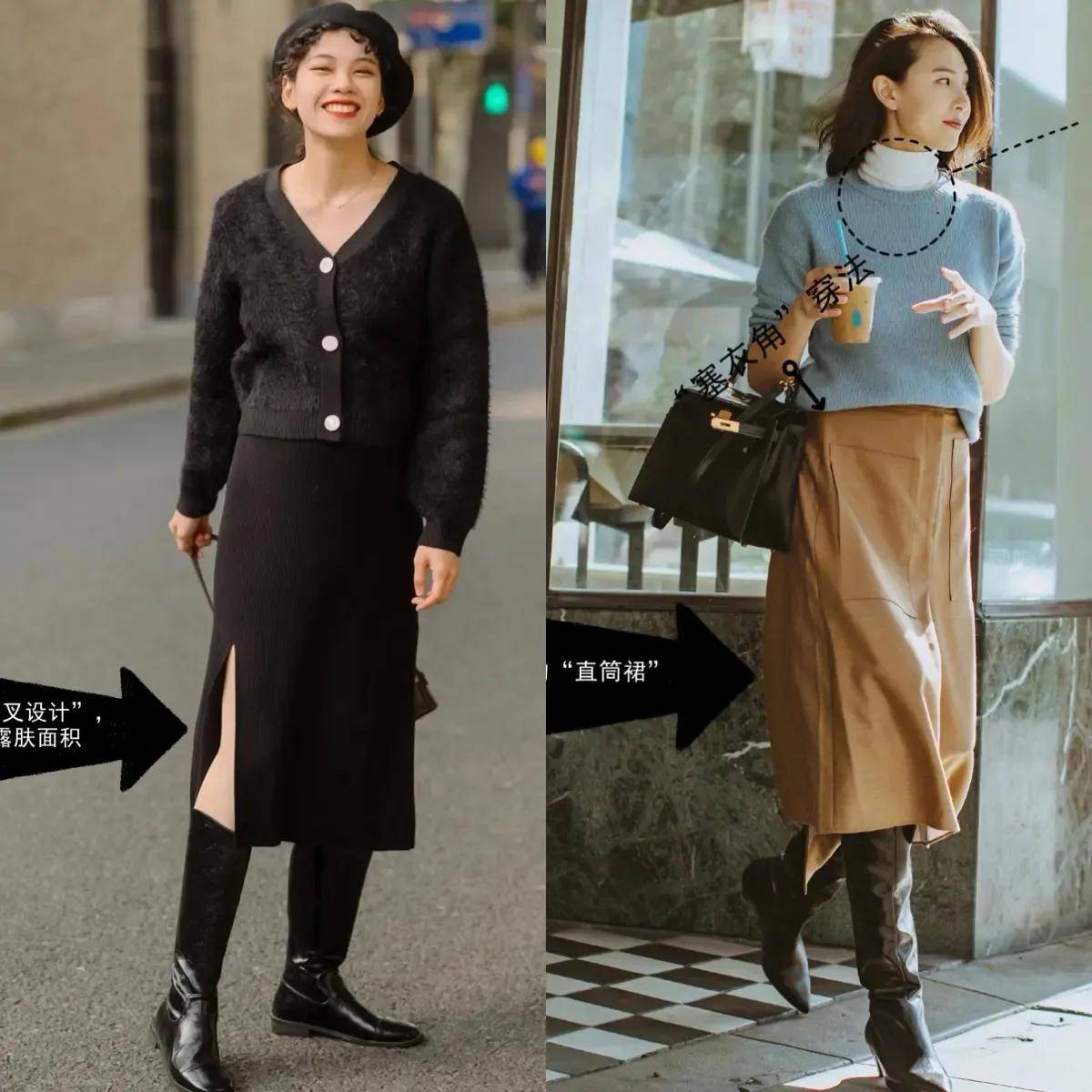 今冬这种新穿法很火：裙过膝、鞋带跟、色要简，遮肉又优雅得体 (图12)