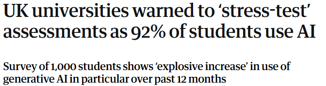 92%英国大学生在用 AI,高校开始重审所有作业形式 (图1) 92%英国大学生在用 AI,高校开始重审所有作业形式 (图1)