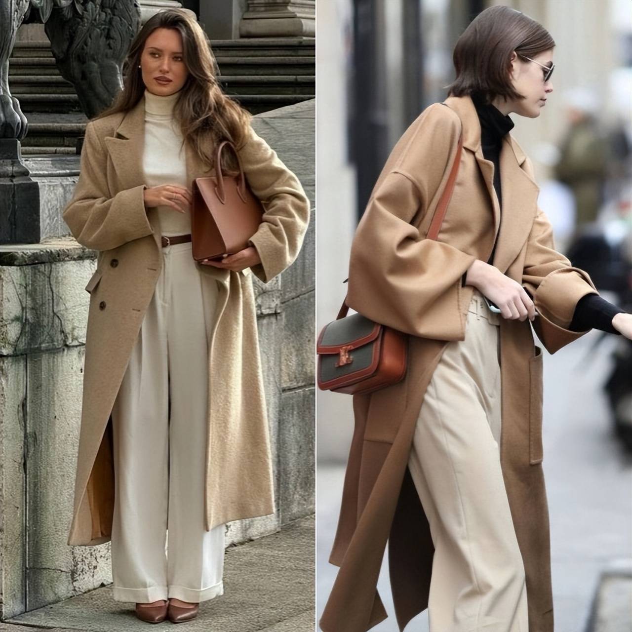 难怪都在穿“大衣+阔腿裤”，简约日常，一种搭配能穿出N种时髦 (图3)