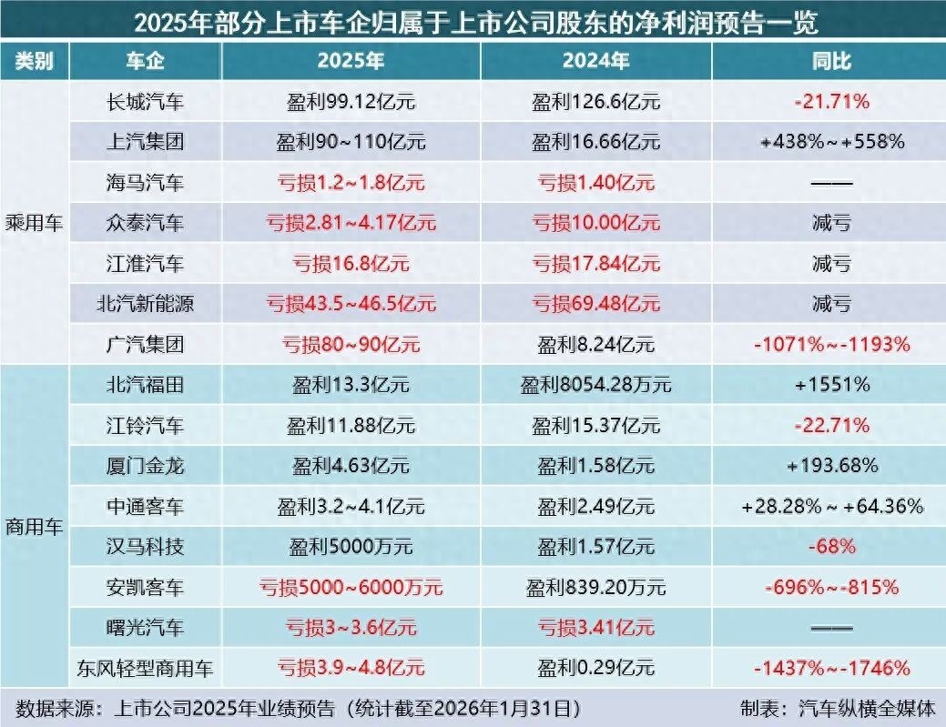 2025业绩预告出炉：“亏损大王”上新(图1)